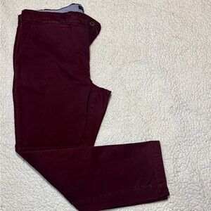 GUC Tommy Hilfiger Maroon Slim Fit Stretch Pants